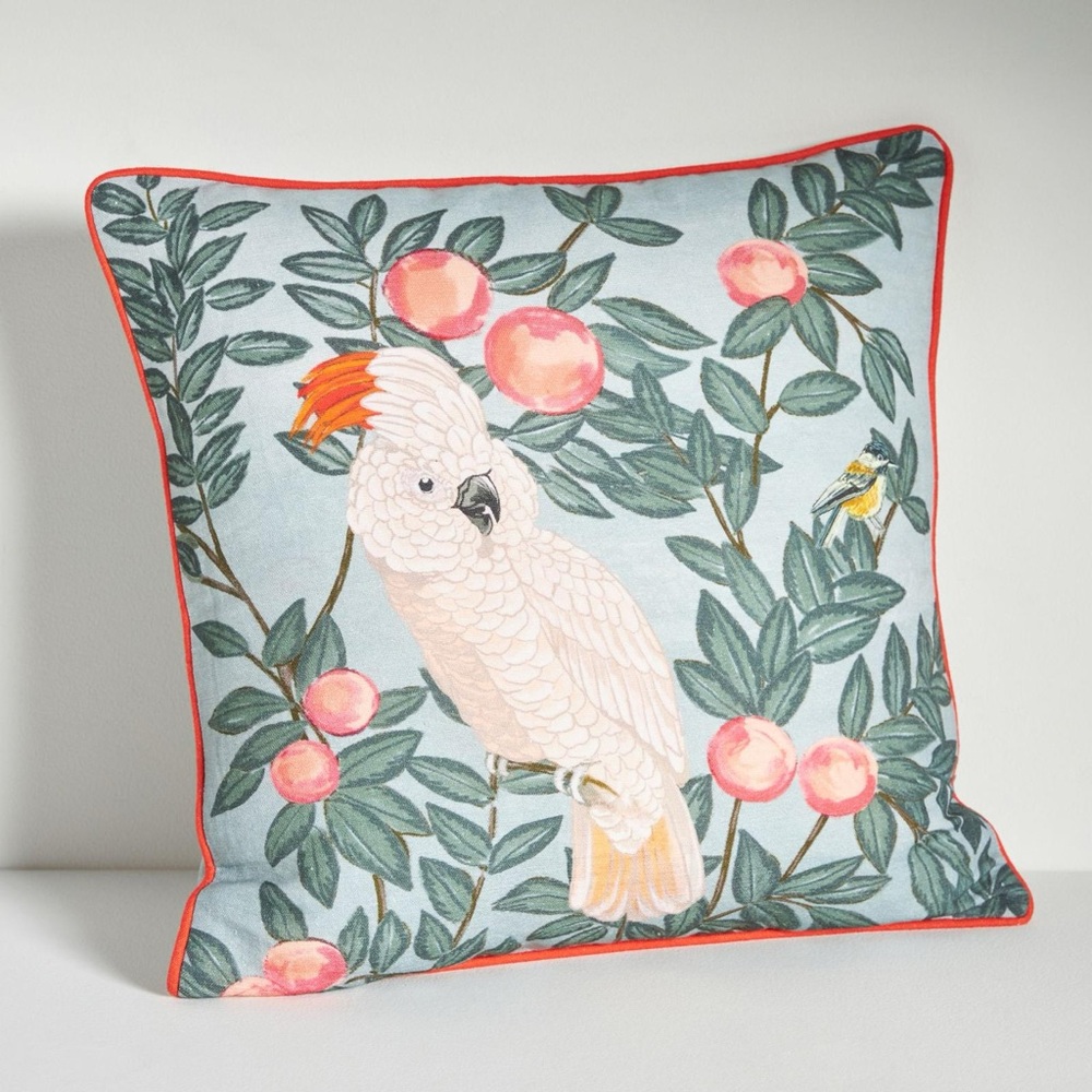New Anthropologie Home 20x20 Tropical Bird Throw Priyanka Pillow